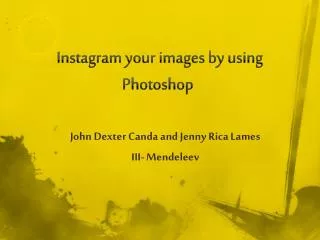 Instagram your images by using Photoshop