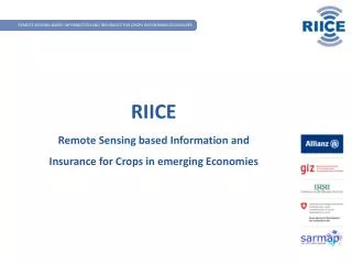 RIICE Remote Sensing based Information and Insurance for Crops in emerging Economies