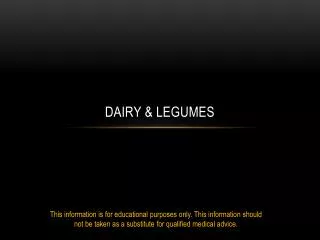 Dairy &amp; Legumes