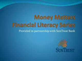 Money Matters Financial Literacy Series