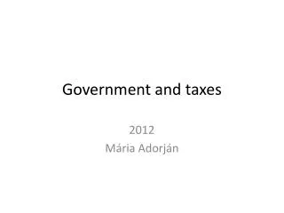 Government and taxes