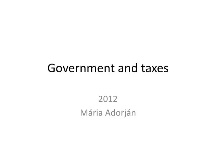 government and taxes