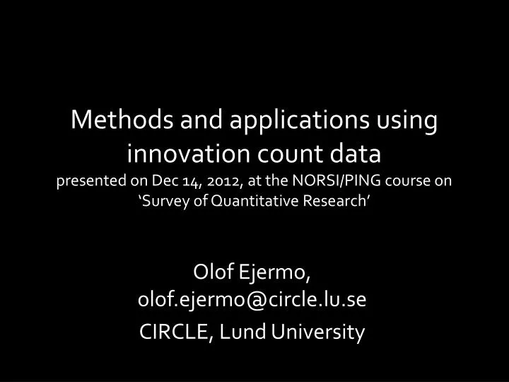 olof ejermo olof ejermo@circle lu se circle lund university