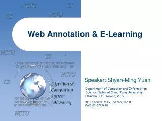 Web Annotation &amp; E-Learning