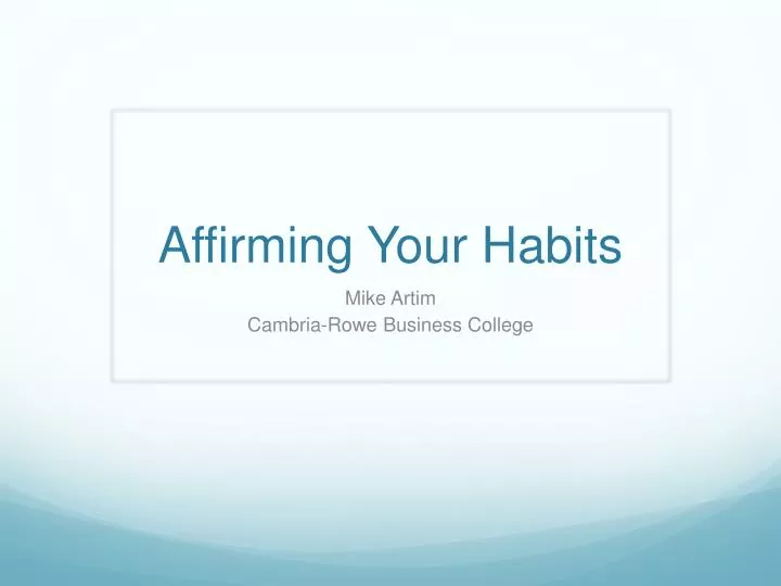 affirming your habits