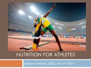Nutrition for athletes