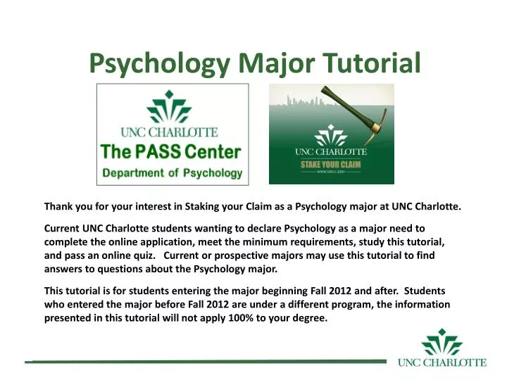 psychology major tutorial