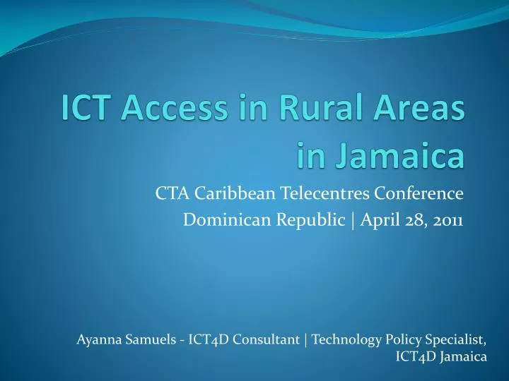 ict access in rural areas in jamaica