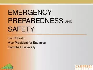 emergency Preparedness and Safety