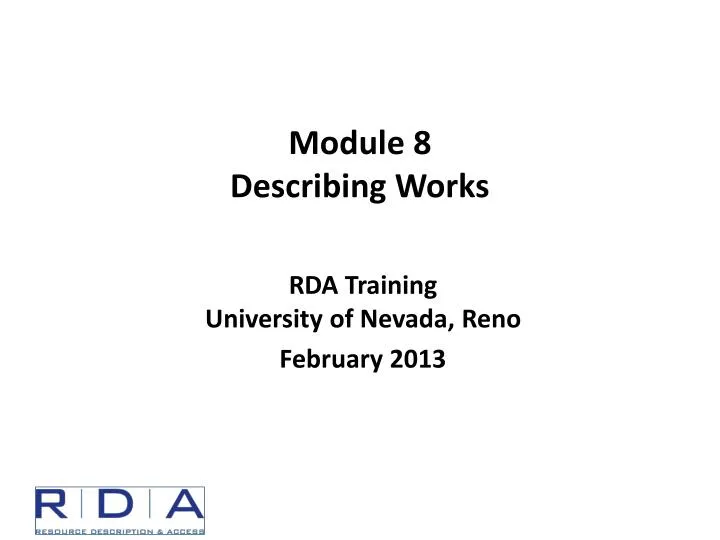 module 8 describing works