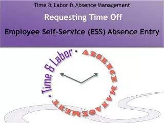 Time &amp; Labor &amp; Absence Management Requesting Time Off Employee Self-Service (ESS) Absence Entry