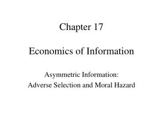 Economics of Information