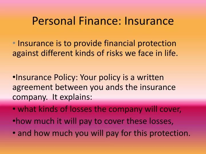 personal finance insurance