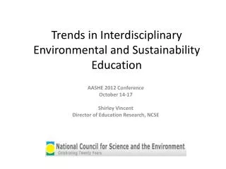 Trends in Interdisciplinary Environmental and Sustainability Education