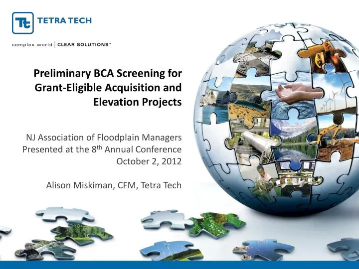 preliminary bca screening for grant eligible acquisition and elevation projects