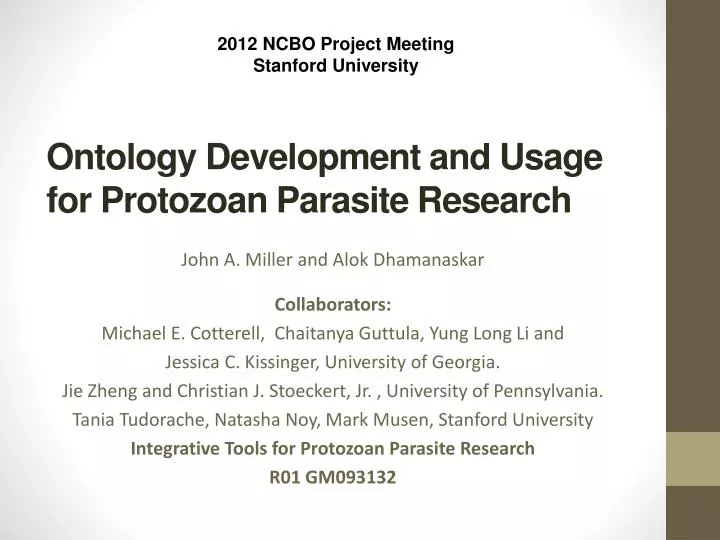 ontology development and usage for protozoan parasite research