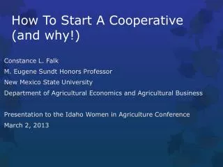 How To Start A Cooperative (and why!)
