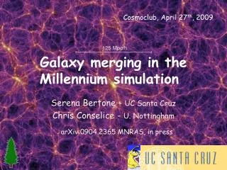 Galaxy merging in the Millennium simulation