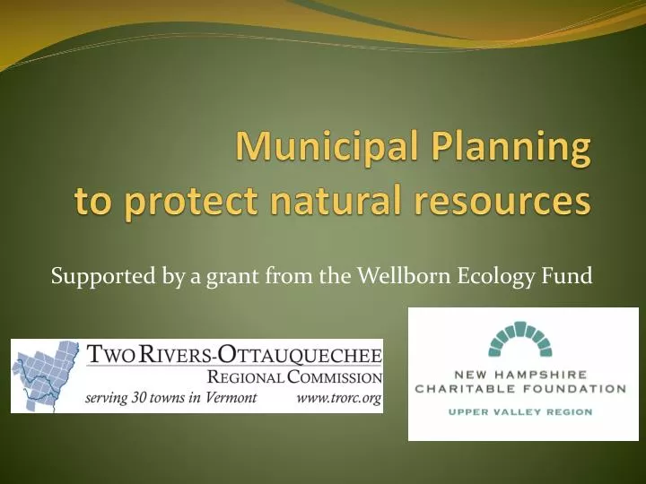 municipal planning to protect natural resources