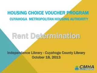 Housing Choice Voucher Program Cuyahoga Metropolitan Housing Authority
