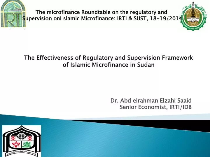 the effectiveness of regulatory and supervision framework of islamic microfinance in sudan
