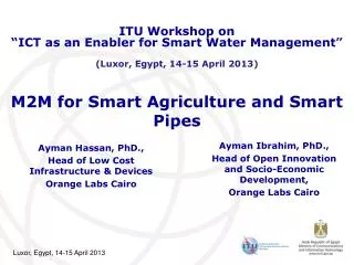 M2M for Smart Agriculture and Smart Pipes