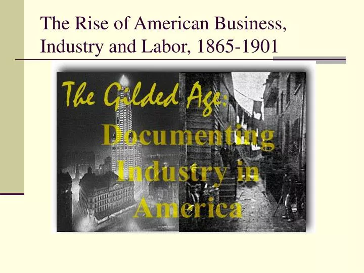 the rise of american business industry and labor 1865 1901