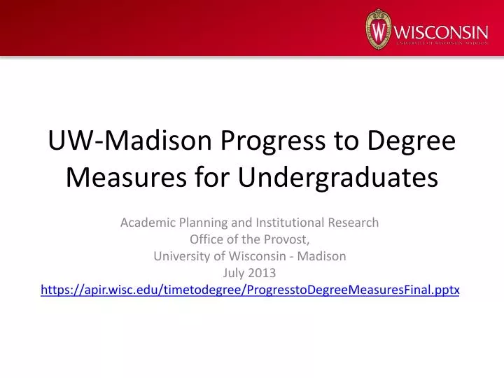 uw madison progress to degree measures for undergraduates