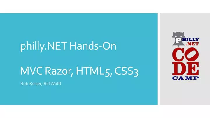 philly net hands on mvc razor html5 css3
