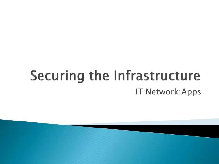 securing the infrastructure