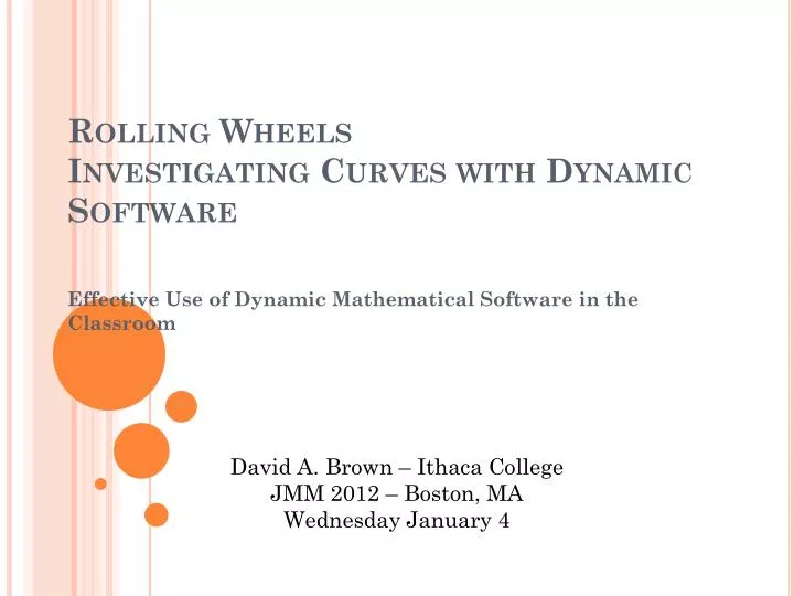rolling wheels investigating curves with dynamic software