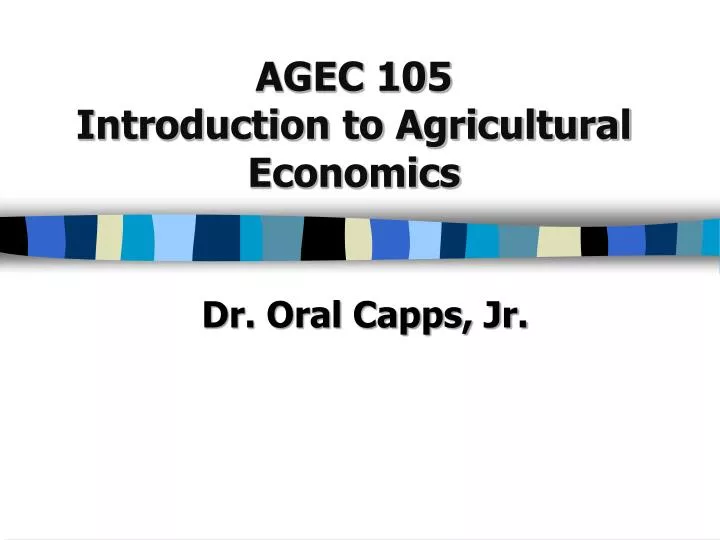 agec 105 introduction to agricultural economics