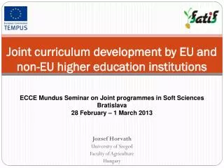 Joint curriculum development by EU and non-EU higher education institutions