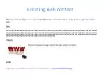 Creating web content - slide 1