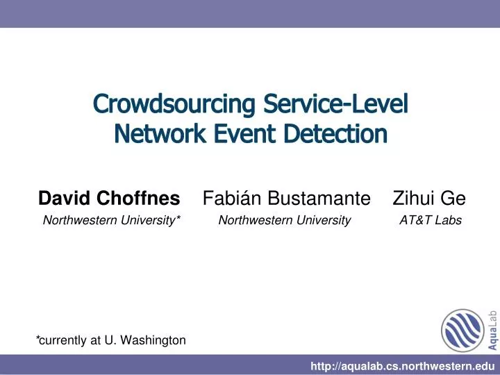crowdsourcing service level network event detection