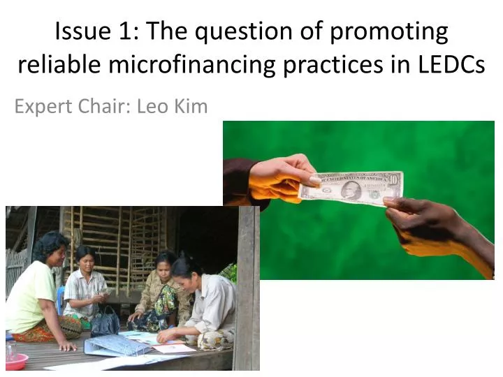 issue 1 the question of promoting reliable microfinancing practices in ledcs