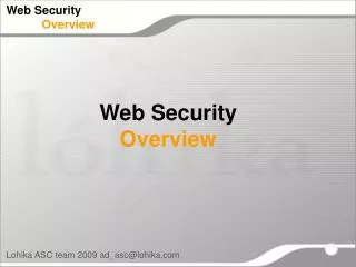 Web Security Overview