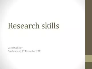 Research skills