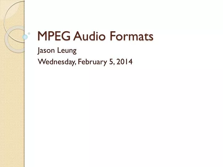 mpeg audio formats