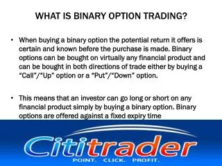 What Is Binary Option Trading?