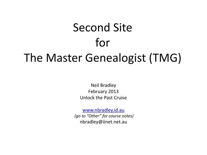 second site for the master genealogist tmg