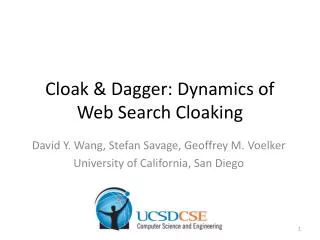 Cloak &amp; Dagger: Dynamics of Web Search Cloaking