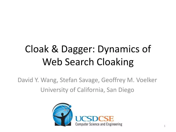 cloak dagger dynamics of web search cloaking