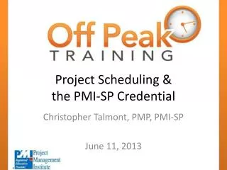 Project Scheduling &amp; the PMI-SP Credential