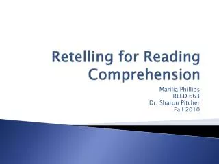 Retelling for Reading Comprehension