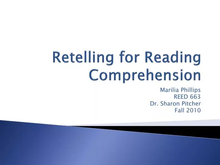 retelling for reading comprehension