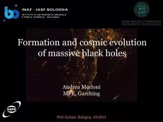 Formation and cosmic evolution of massive black holes