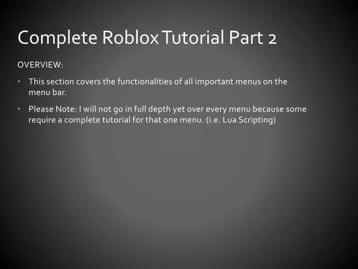 complete roblox tutorial part 2