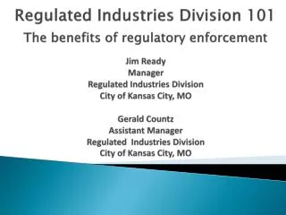 What is Regulated Industries Division and what do they do?
