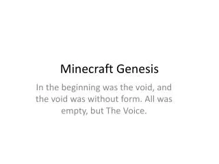 Minecraft Genesis
